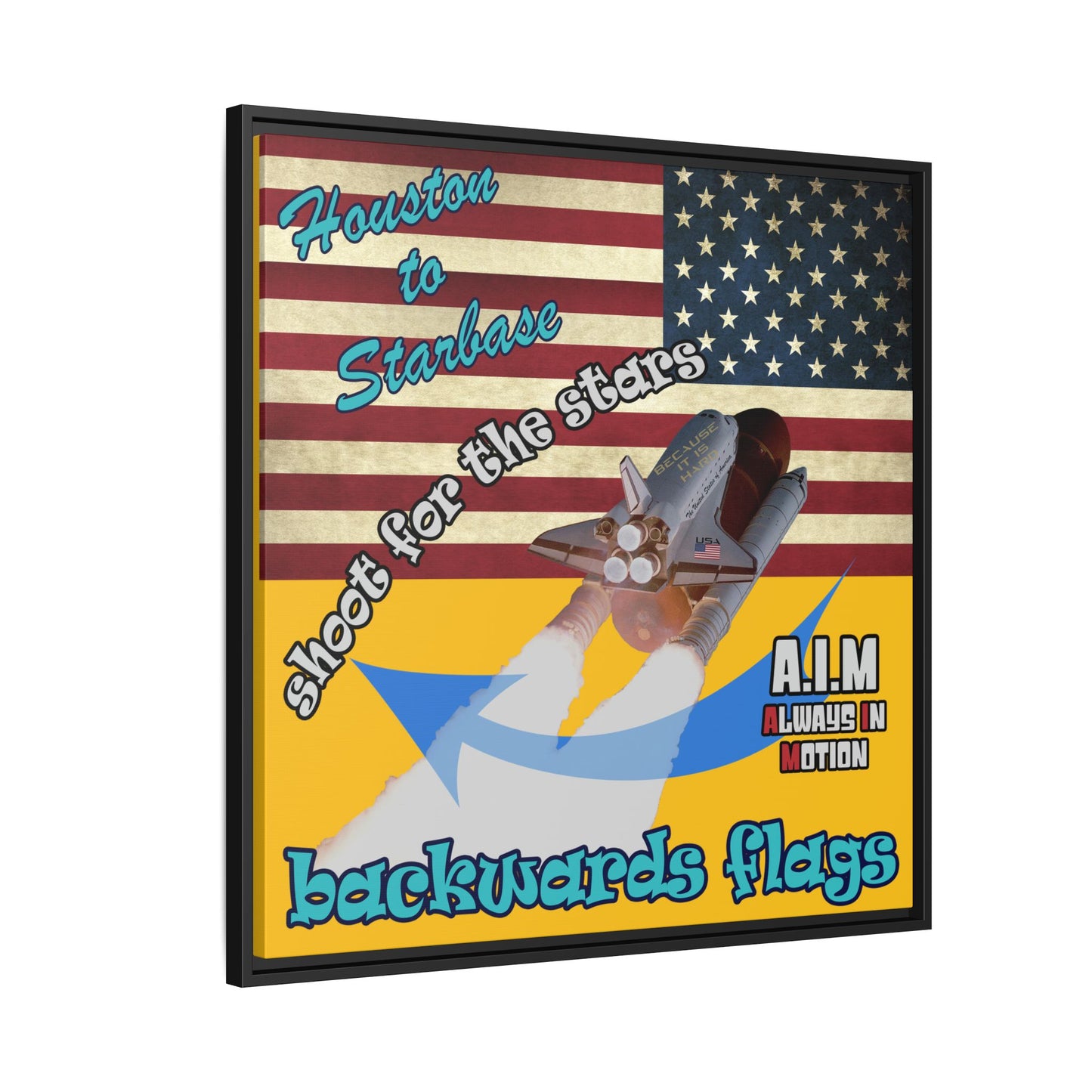 shoot for the stars - framed canvas art (yellow)