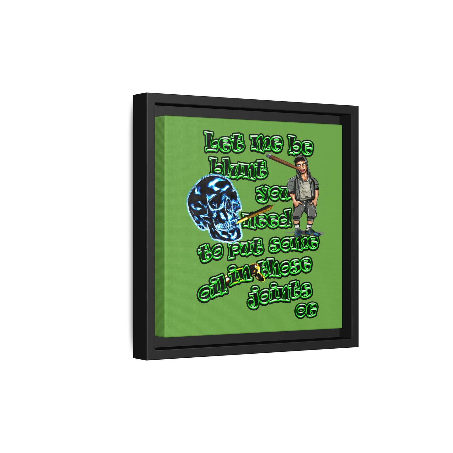 og - framed canvas art (green)