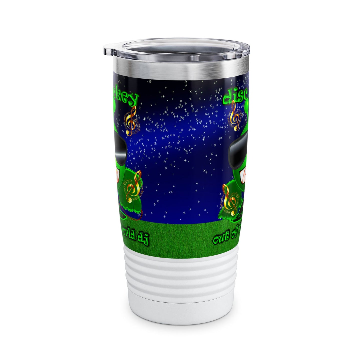 disc jockey - Ringneck Tumbler, 20oz ('snoops' background)