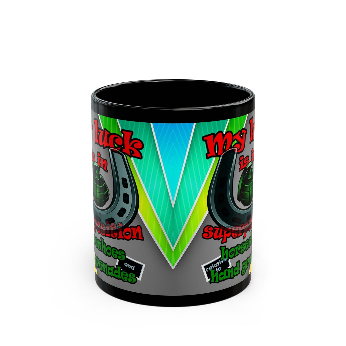 my luck - Black Mug (rainbow split)