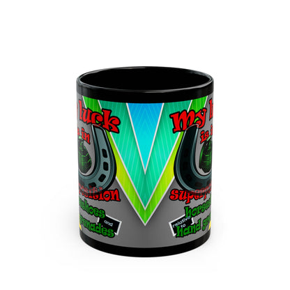 my luck - Black Mug (rainbow split)