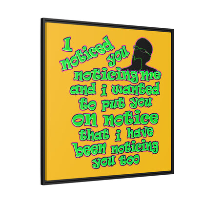noticed you noticing - framed canvas art (yellow)