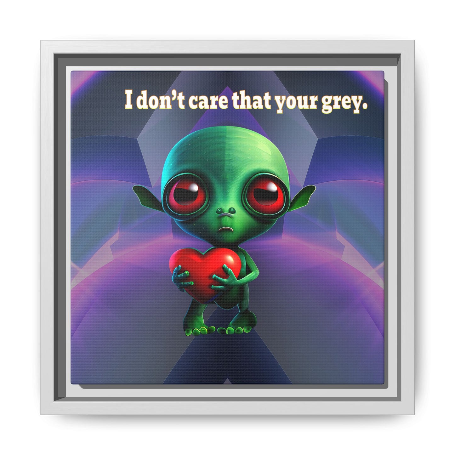 I don't care that your grey - framed canvas art (grey-pink wave)
