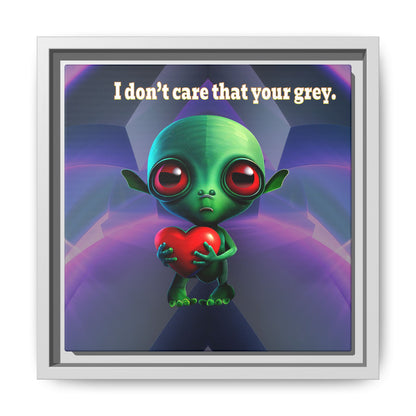 I don't care that your grey - framed canvas art (grey-pink wave)