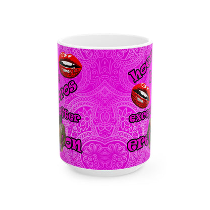 hoes b4 bros - White Mug (pink swirl)