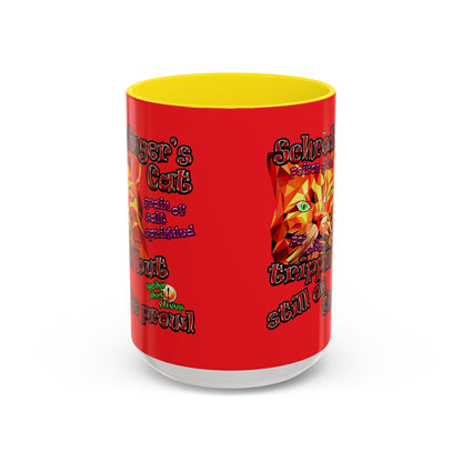 schrodinger's cat - Accent Mug (red)
