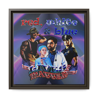 rw&b lives matter - framed canvas art (grey-pink wave)