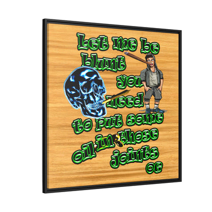 og - framed canvas art (butterscotch wood finish)