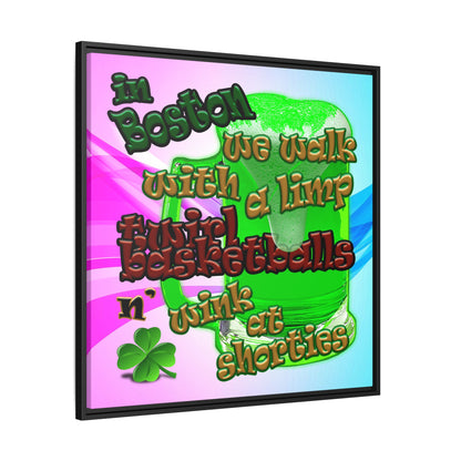 celtics logo - framed canvas art (light blue-pink wave)