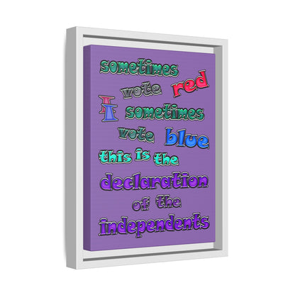 declaration of the independents - framed canvas art (light purple)