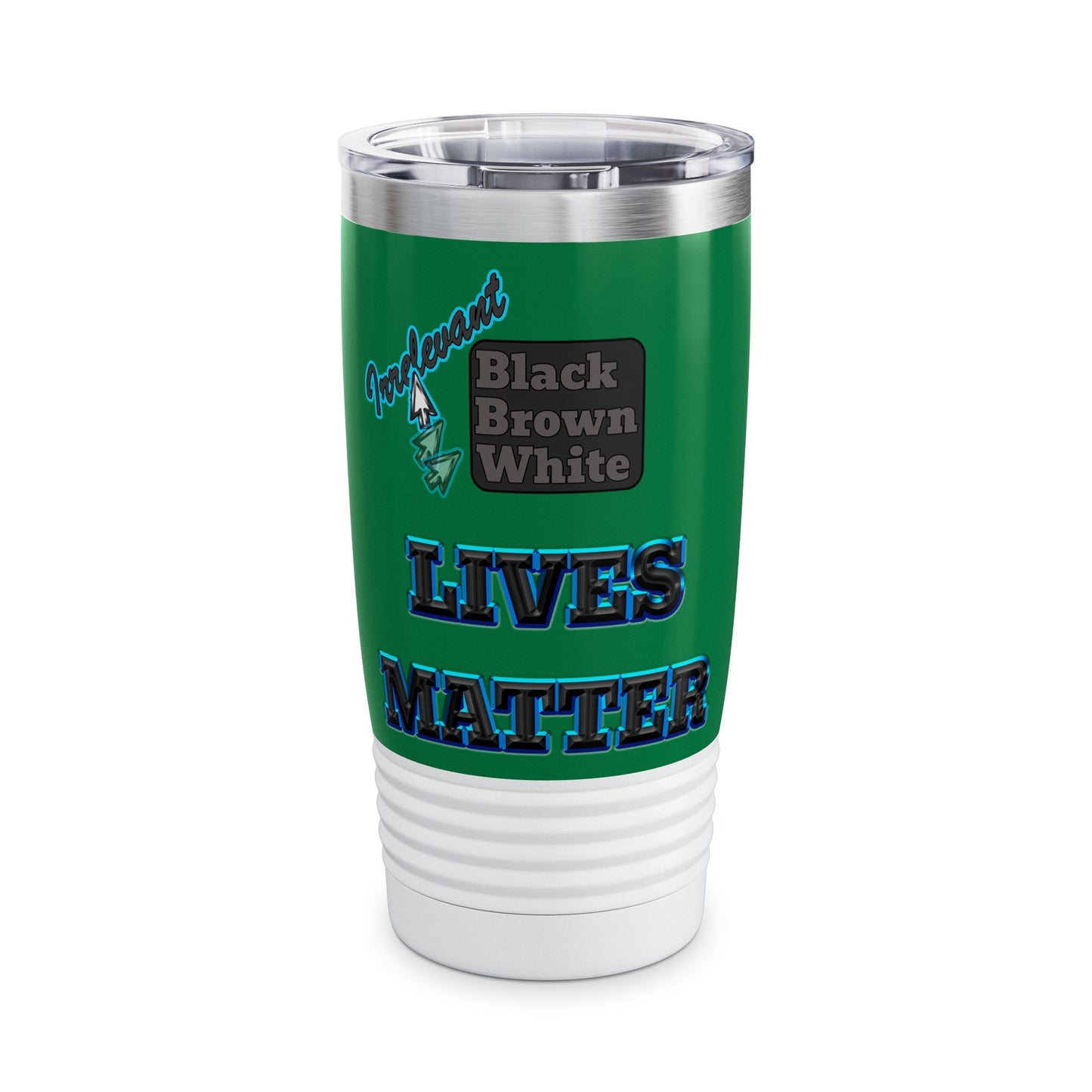 irrelevant - Ringneck Tumbler, 20oz (dark green)