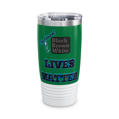 irrelevant - Ringneck Tumbler, 20oz (dark green)