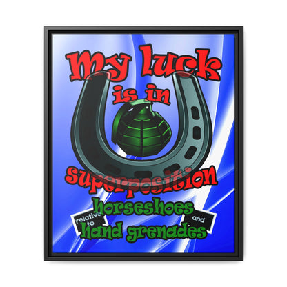 my luck - framed canvas art (blue-white wave)