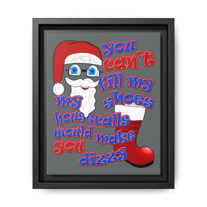 santa's shoes - framed canvas art (dark grey)