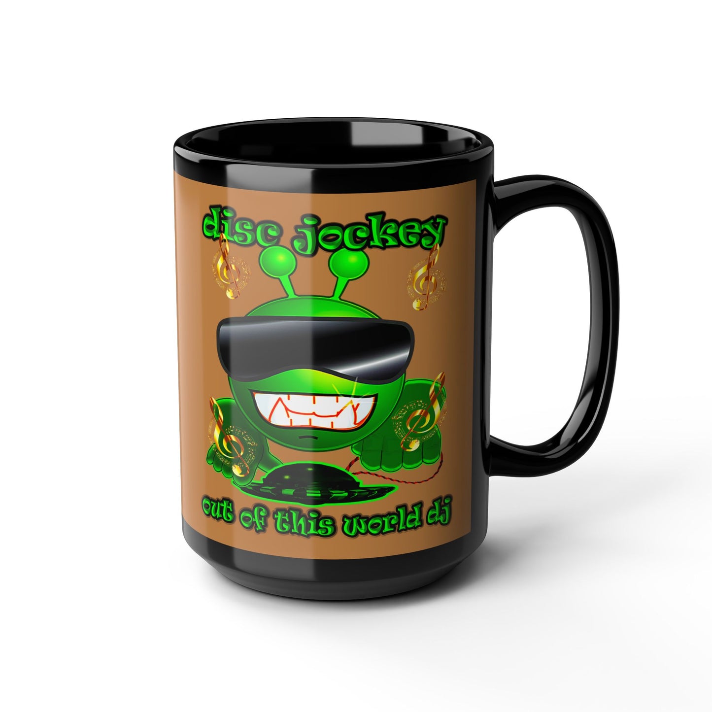 disc jockey - Black Mug (light brown)