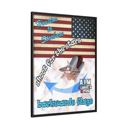 shoot for the stars - framed canvas art (white marble)