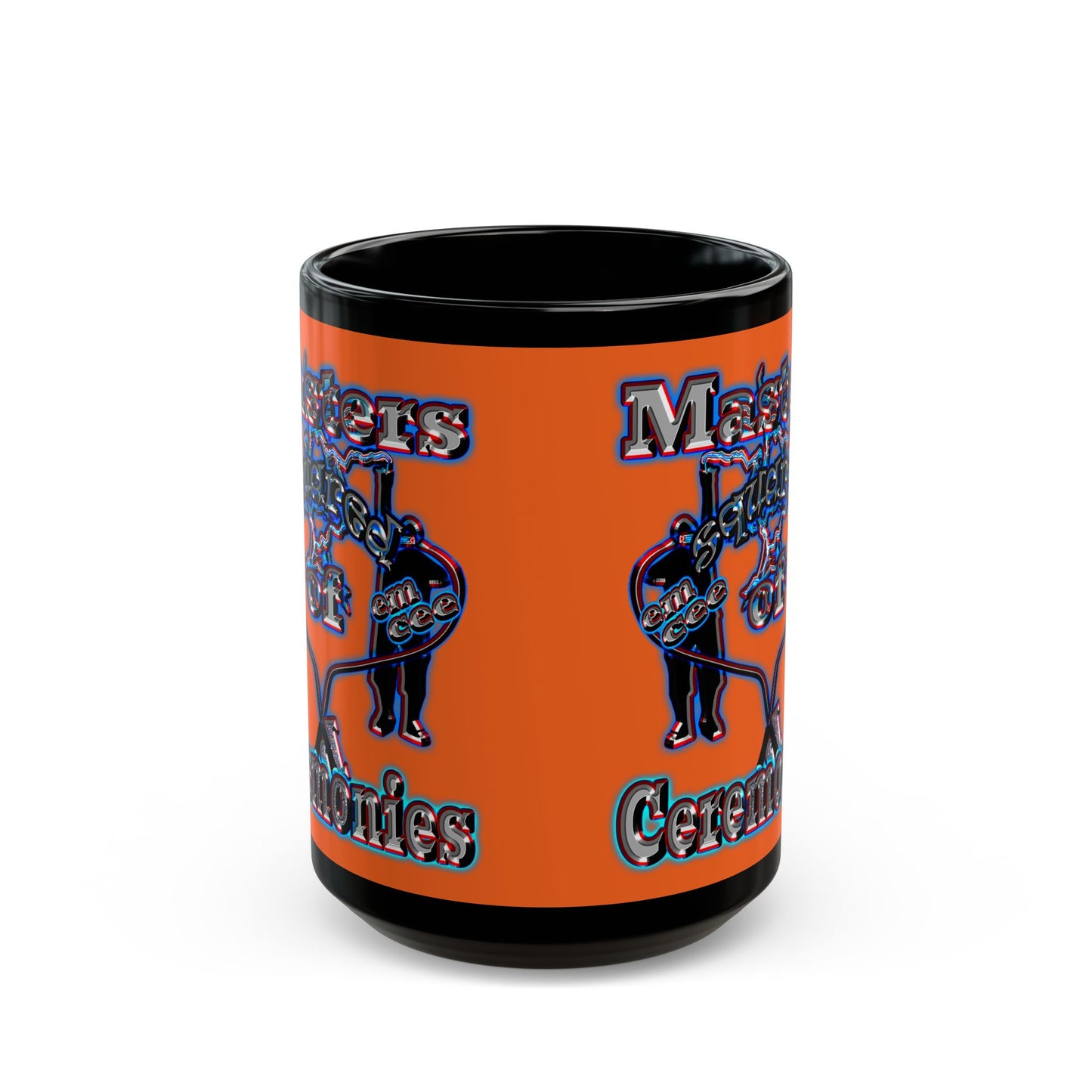 em cee squared - Black Mug (orange)