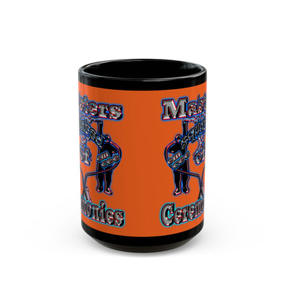 em cee squared - Black Mug (orange)