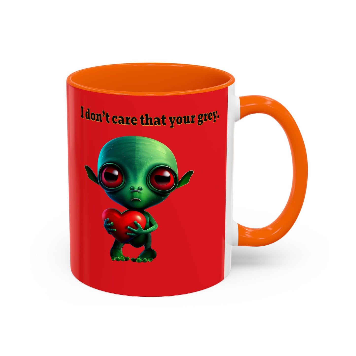 I don't care that your grey - Accent Mug (red)