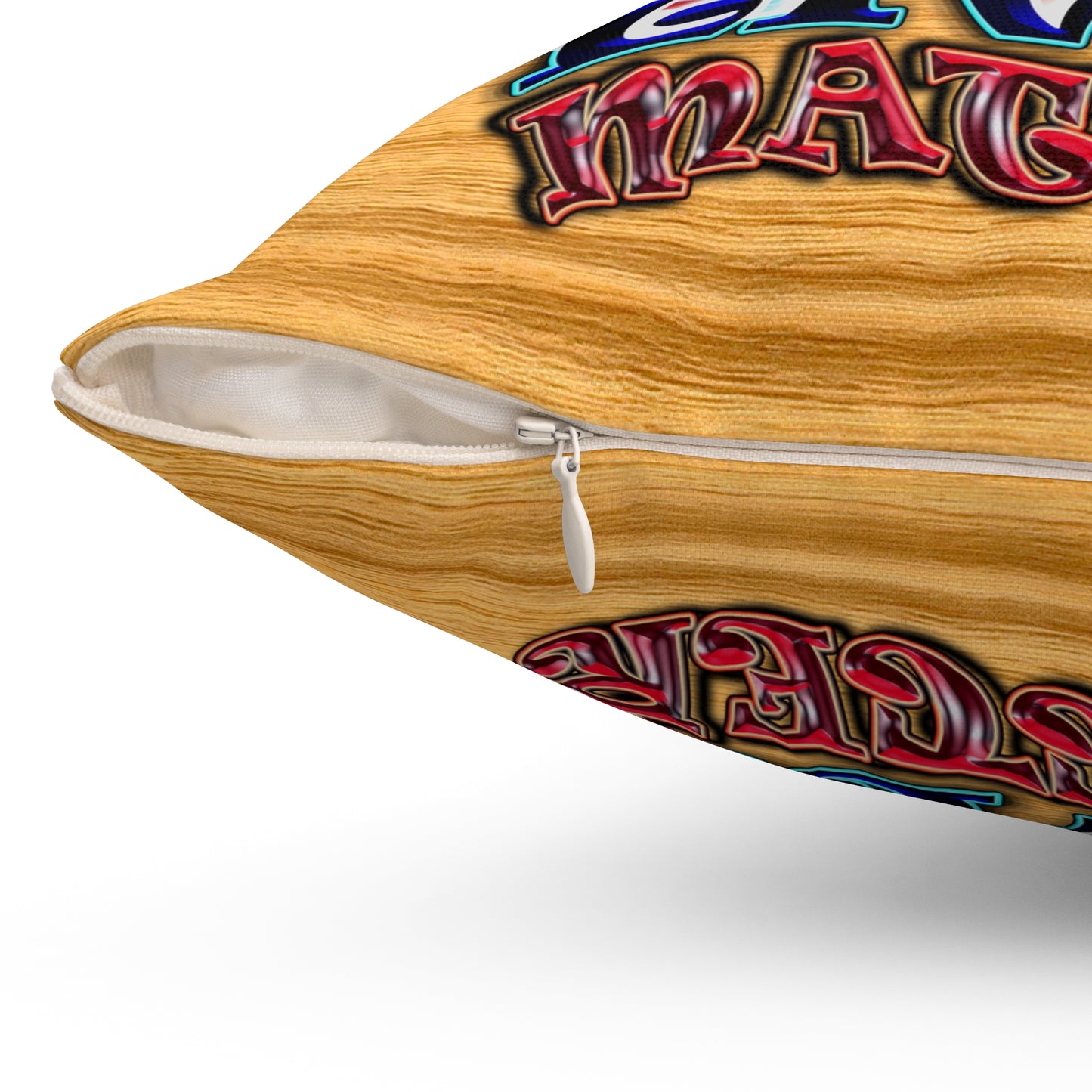 rw&b lives matter - Spun Polyester Square Pillow - (butterscotch wood finish)