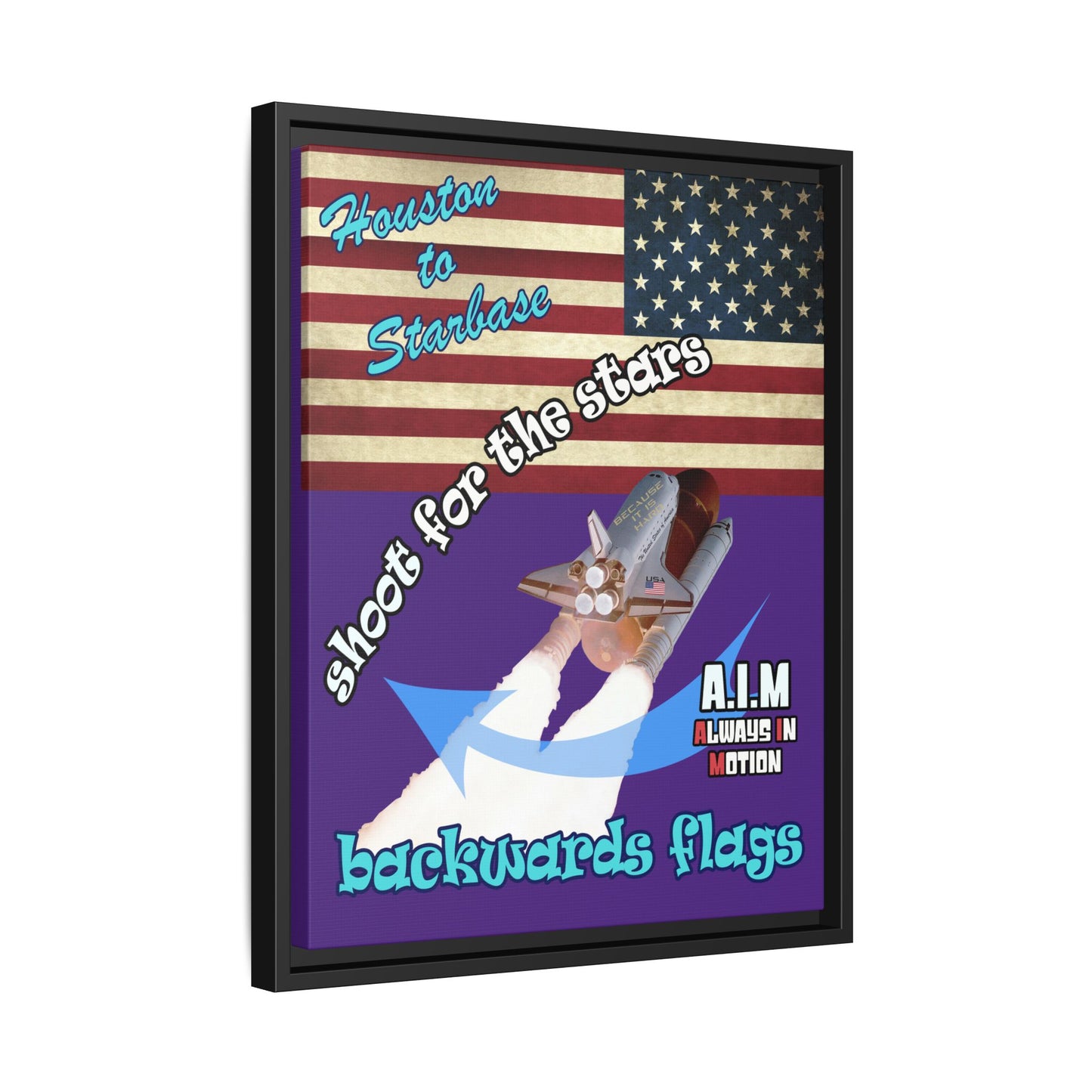 shoot for the stars - framed canvas art (purple)