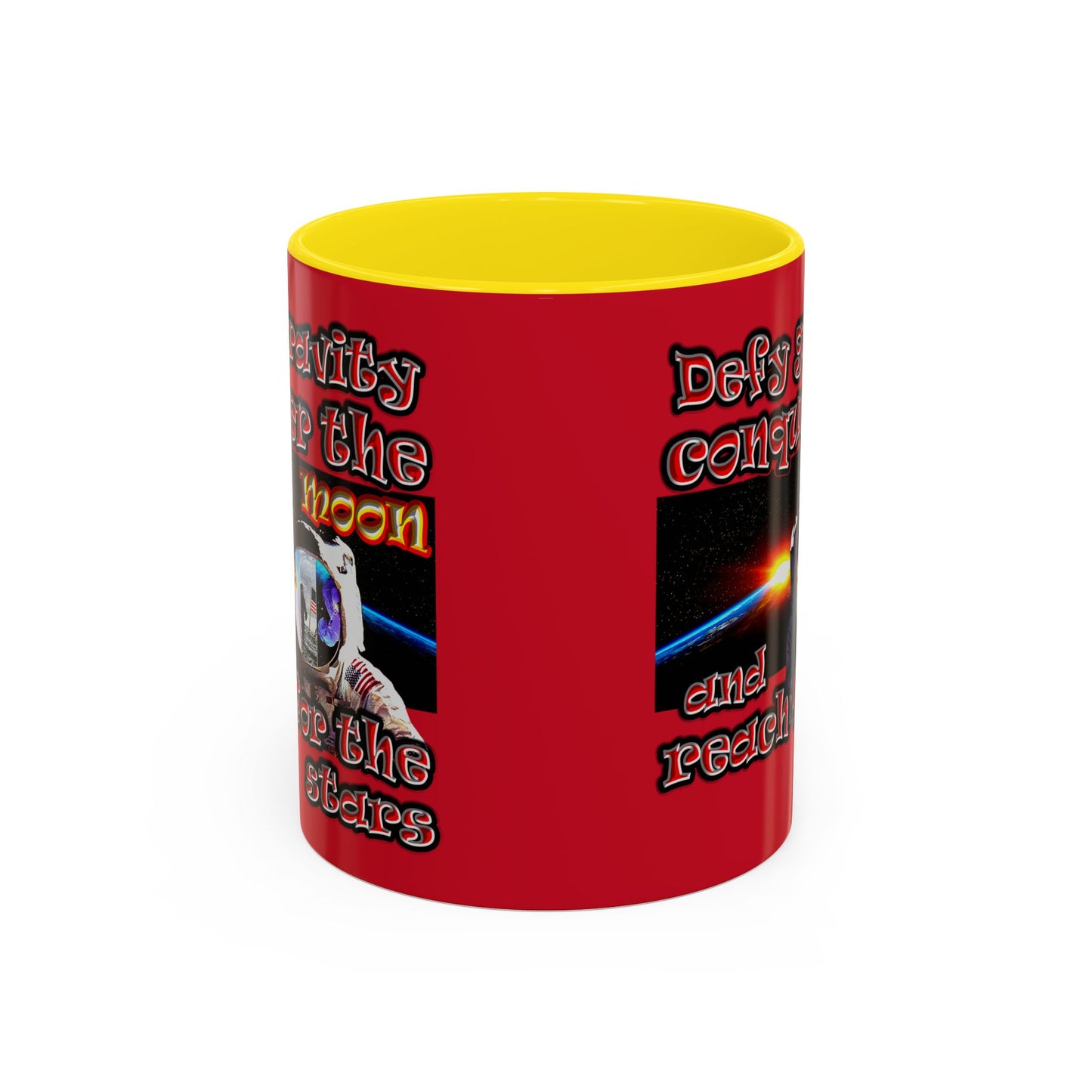 defy conquer reach - Accent Mug (dark red)