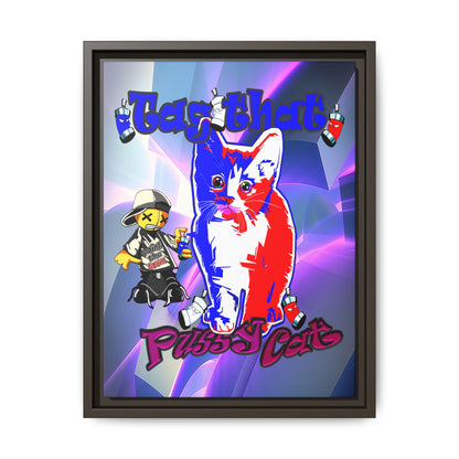 tag that - framed canvas art (grey-pink wave)