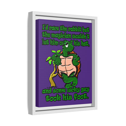 turtle race - framed canvas art (purple)