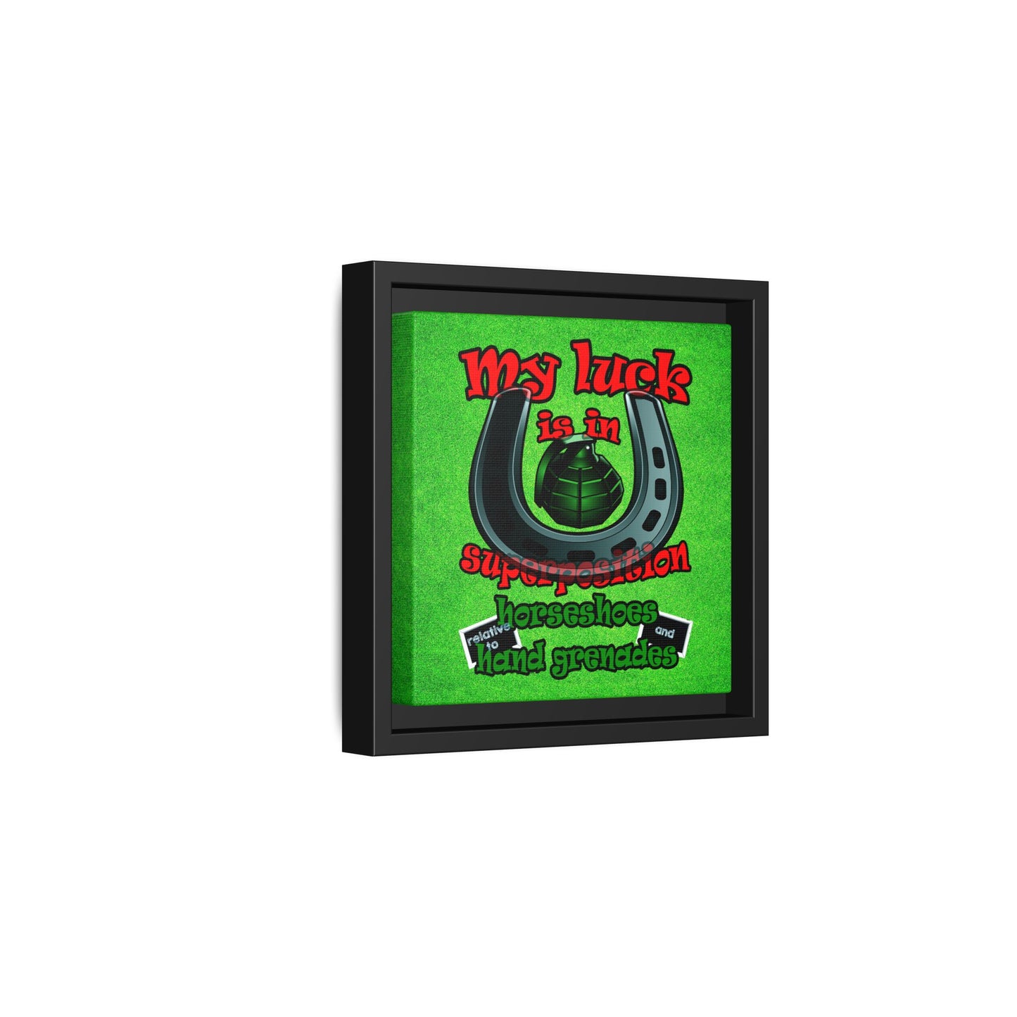 my luck - framed canvas art (green turf)