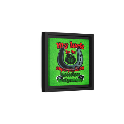 my luck - framed canvas art (green turf)