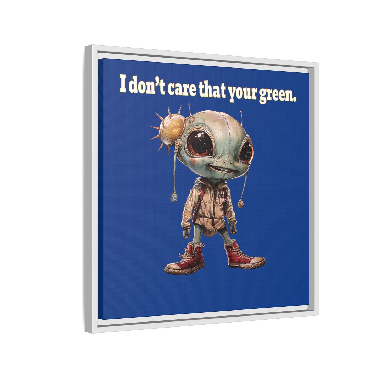 I don't care that your green - framed canvas art (dark blue)