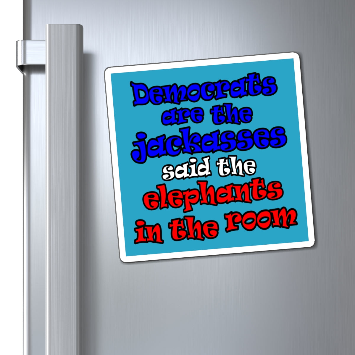 donkeys and elephants - Magnets - (turquoise)