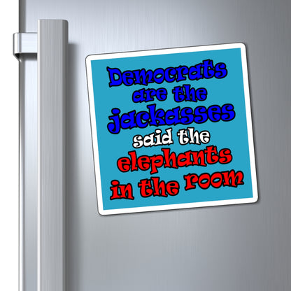 donkeys and elephants - Magnets - (turquoise)