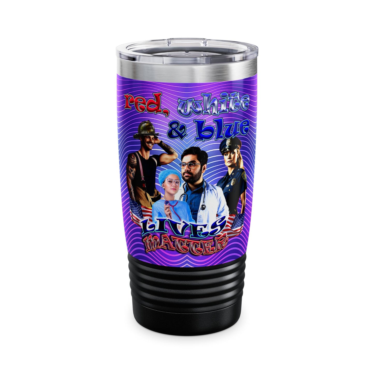rw&b lives matter - Ringneck Tumbler, 20oz (purple wave)