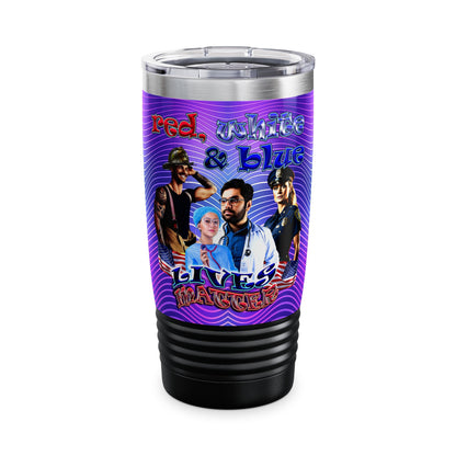 rw&b lives matter - Ringneck Tumbler, 20oz (purple wave)