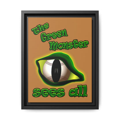 green monster - framed canvas art (light brown)