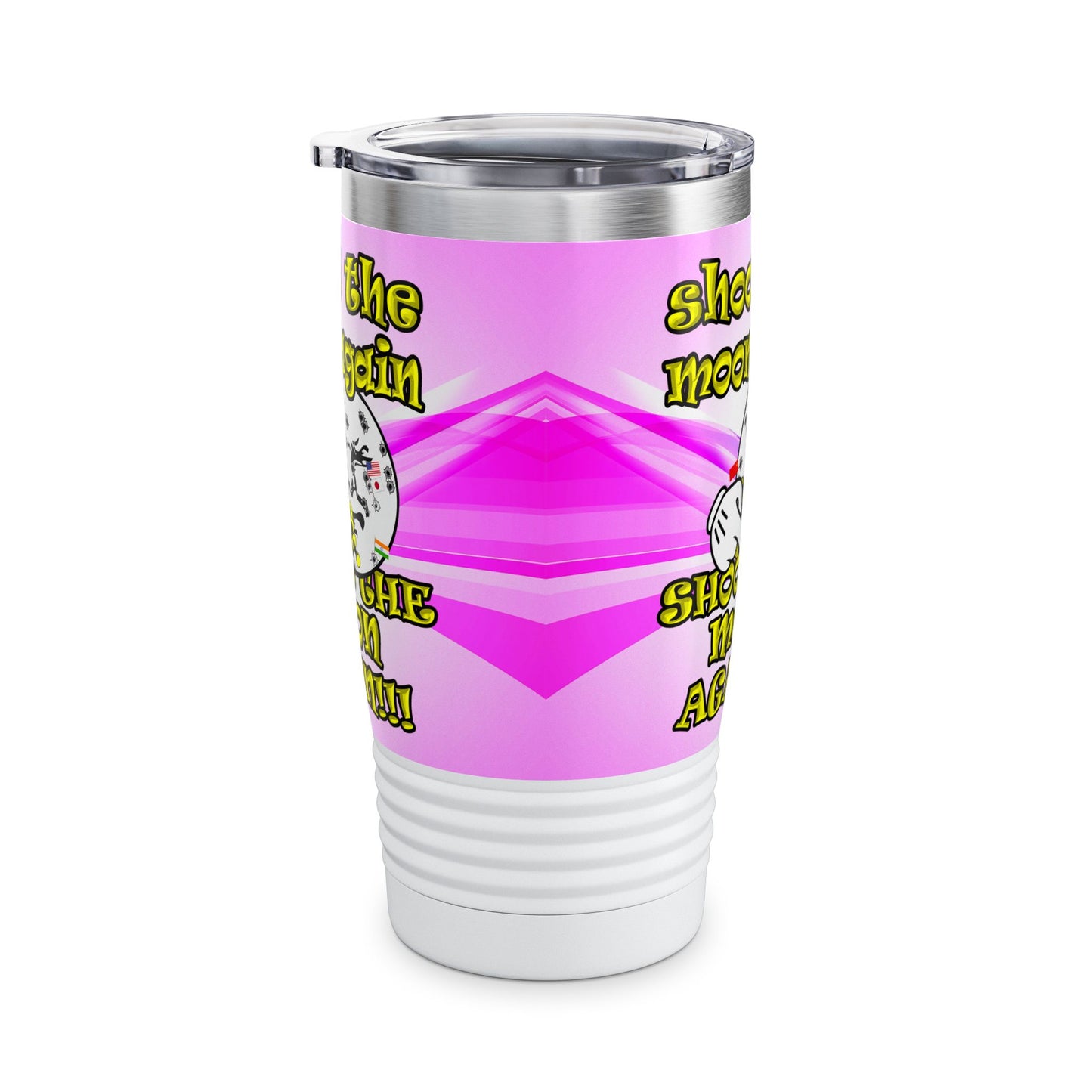 shoot the moon again - Ringneck Tumbler, 20oz (light blue-pink wave)