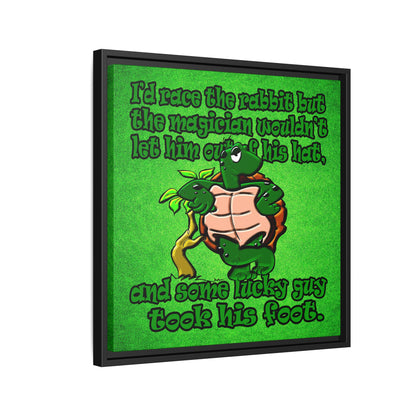 turtle race - framed canvas art (green turf)