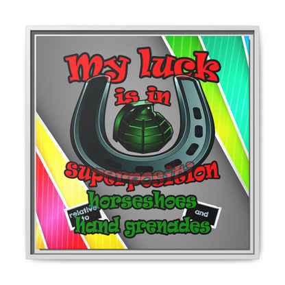 my luck - framed canvas art (rainbow split)