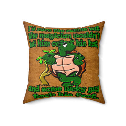 turtle race - Faux Suede Square Pillow - (dichromatic brown papyrus)
