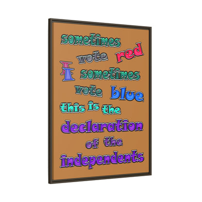 declaration of the independents - framed canvas art (light brown)