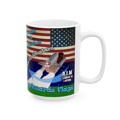 shoot for the stars - White Mug ('snoops' background)