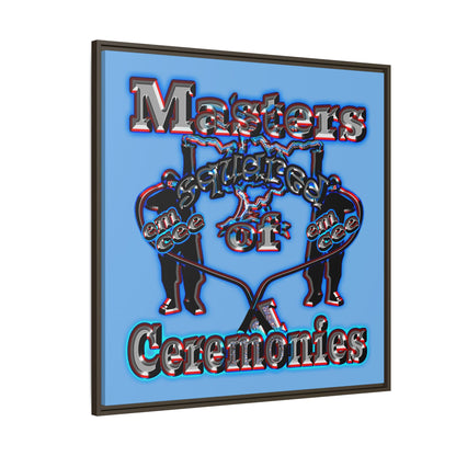 em cee squared - framed canvas art (light blue)