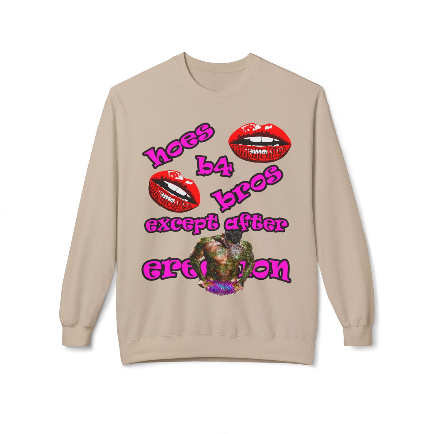 hoes b4 bros - Unisex Midweight Softstyle Fleece Crewneck Sweatshirt