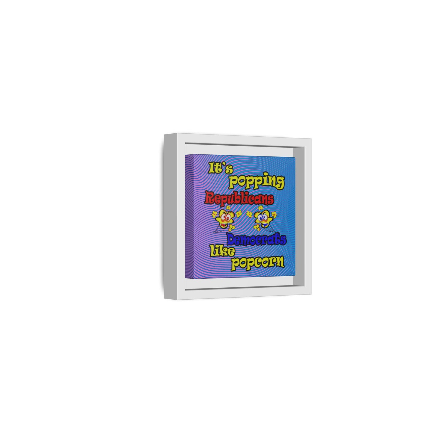 popping like popcorn - framed canvas art (light blue-purple wave)