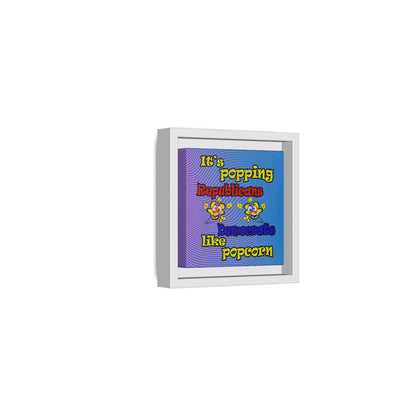 popping like popcorn - framed canvas art (light blue-purple wave)