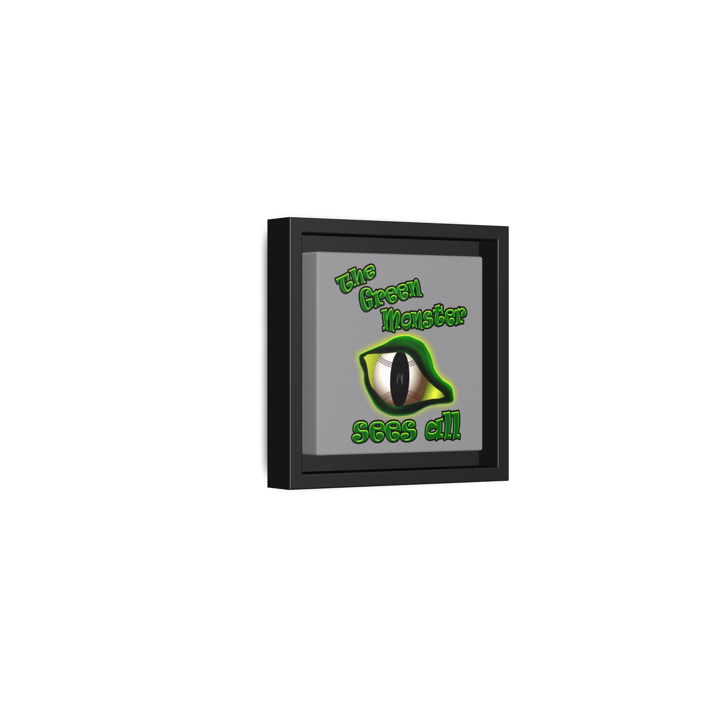 green monster - framed canvas art (grey)