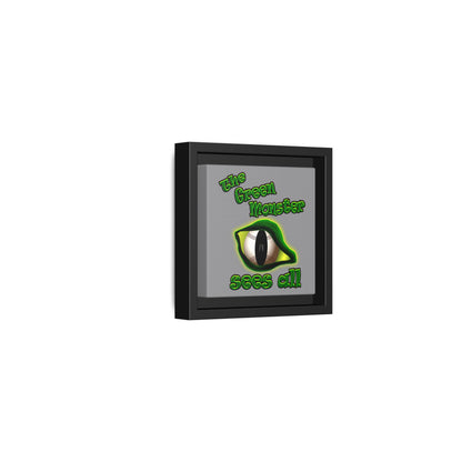 green monster - framed canvas art (grey)