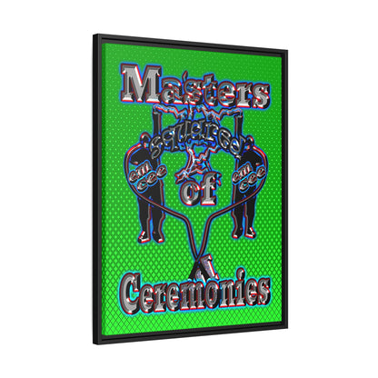 em cee squared - framed canvas art (logo green)