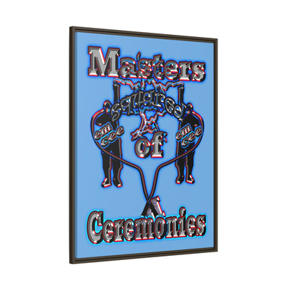 em cee squared - framed canvas art (light blue)